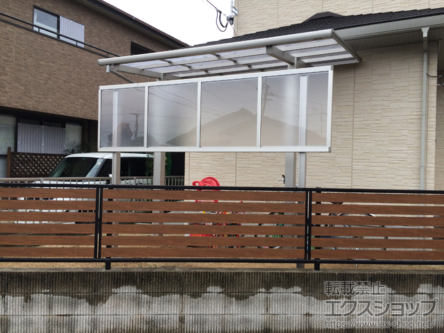 大分県大分市ののテラス屋根 エフルージュグランZERO テラスタイプ 積雪〜20cm対応＋前面パネル 施工例
