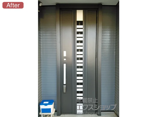 愛知県岡崎市のLIXIL リクシル（トステム）の玄関ドア リシェント玄関ドア3 断熱K4仕様 片開き仕様(ランマ無)R G82型 ※タッチキー(キー付リモコン)仕様 施工例