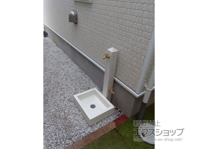 神奈川県海老名市のの立水栓・ガーデンシンク 立水栓ユニット モ・エットL（二口仕様） 施工例