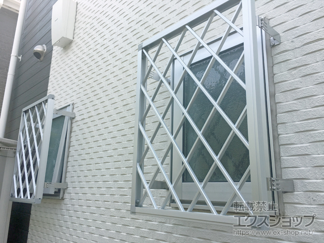 千葉県千葉市のLIXIL リクシル（トステム）の面格子・窓格子 【特注】アルミ面格子 ヒシクロス 施工例