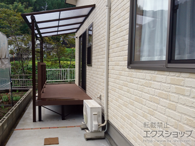 大分県玖珠郡九重町ののテラス屋根 プレシオステラス F型 テラスタイプ 単体 積雪〜20cm対応 施工例