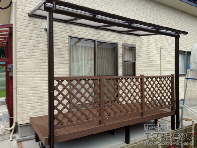 大分県玖珠郡九重町ののウッドデッキ マージウッドデッキ＋ラティスデッキフェンス 施工例