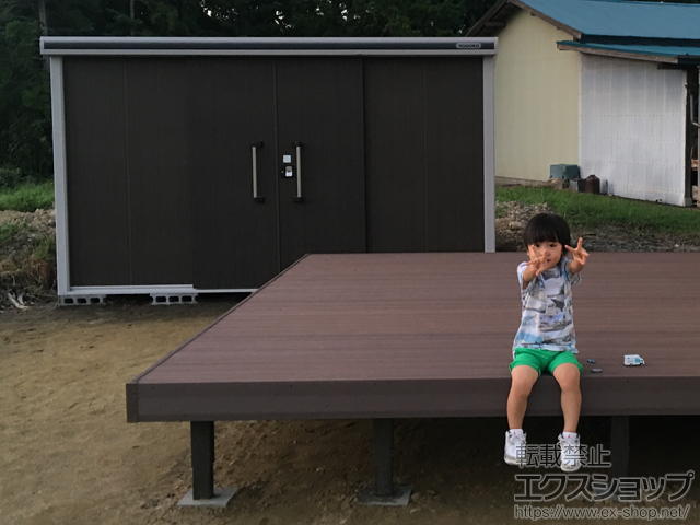 宮城県栗原市のの物置・屋外倉庫 エルモ 一般型 3620×1870×2118 LMD-3618-DW 施工例