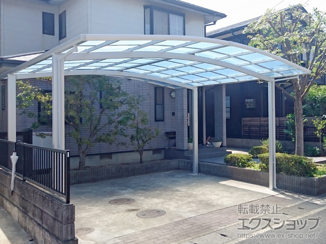 徳島県板野郡松茂町ののカーポート ネスカR (ラウンドスタイル) ワイド 積雪〜20cm対応 施工例