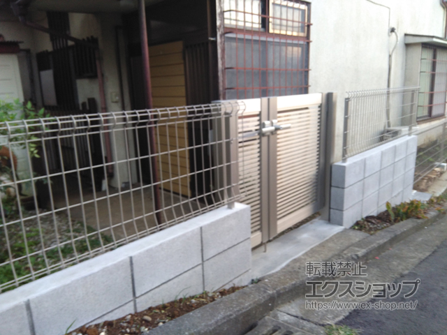 神奈川県横浜市ののフェンス・柵 イーネットフェンス 2F型 自由柱施工 施工例