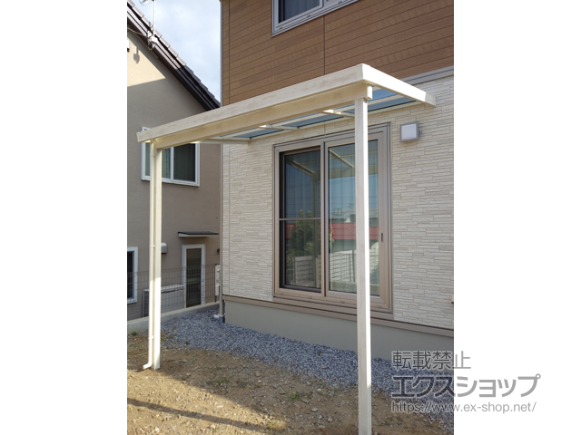 長野県中野市ののテラス屋根 シュエット 1500 テラスタイプ 単体 積雪〜50cm対応 施工例