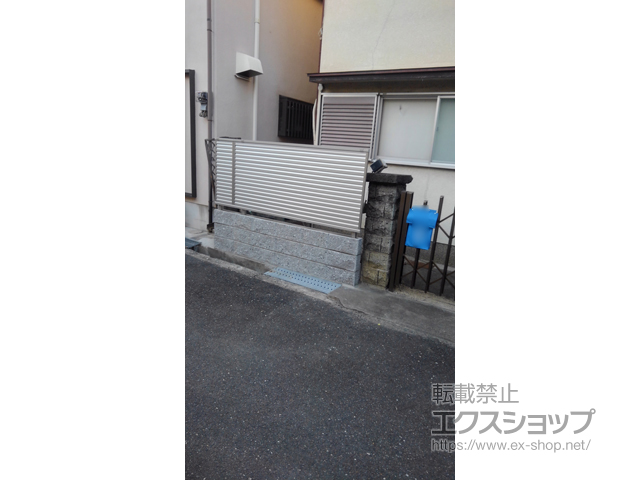 大阪府茨木市ののフェンス・柵 ミエーネフェンス 目隠しルーバータイプ 自由柱施工 施工例