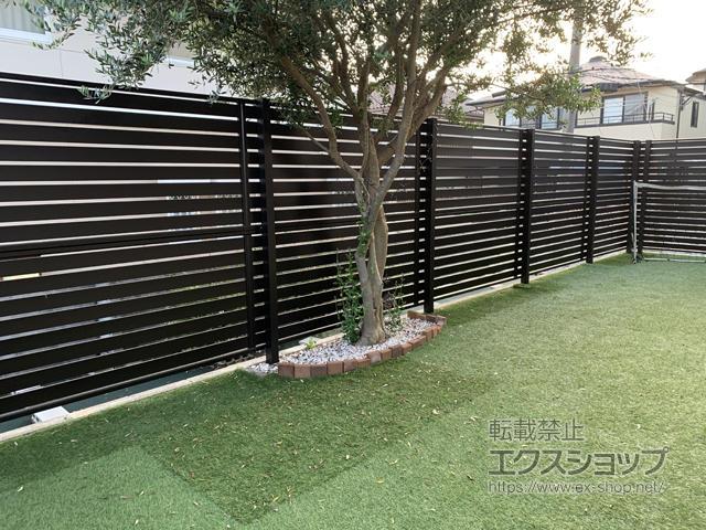 大阪府枚方市ののフェンス・柵 イーネットフェンス1F型 自由柱施工 施工例