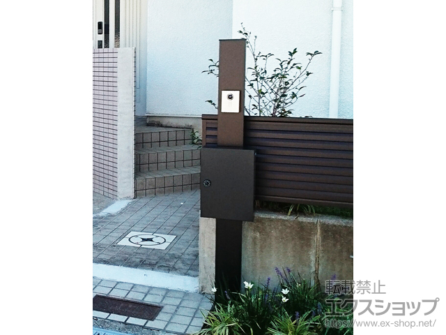 大阪府貝塚市のの機能門柱・ポスト シンプレオポストユニット1型 施工例