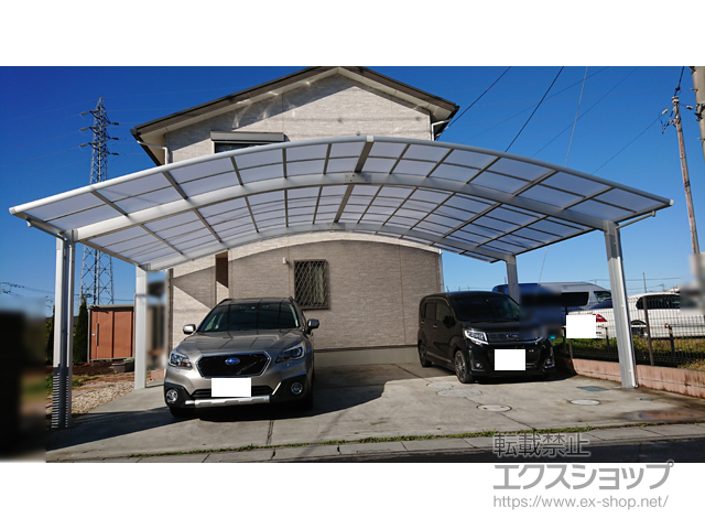 埼玉県北葛飾郡杉戸町のLIXIL リクシル（トステム）のカーポート リベルポートシグマIII 3台用 積雪〜20cm対応 施工例