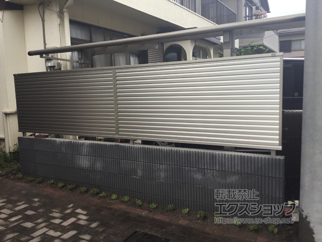 群馬県前橋市ののフェンス・柵 ミエーネフェンス 目隠しルーバータイプ 自由柱施工 施工例