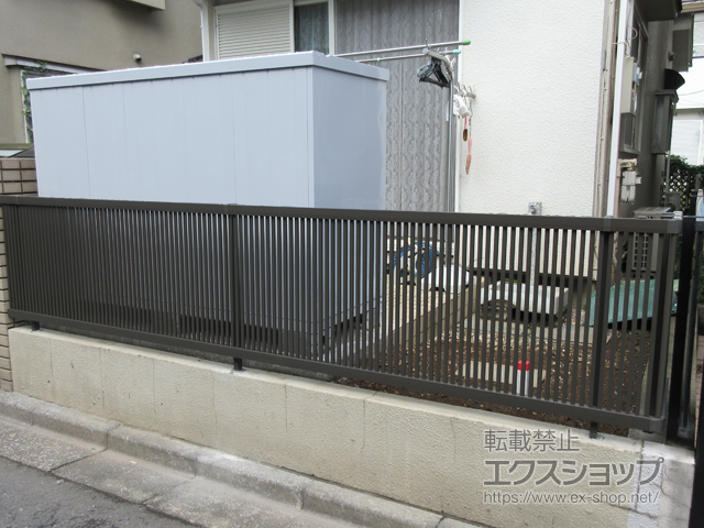 埼玉県川越市ののフェンス・柵 ライシスフェンス 2型 細たて桟 フリーポールタイプ 施工例