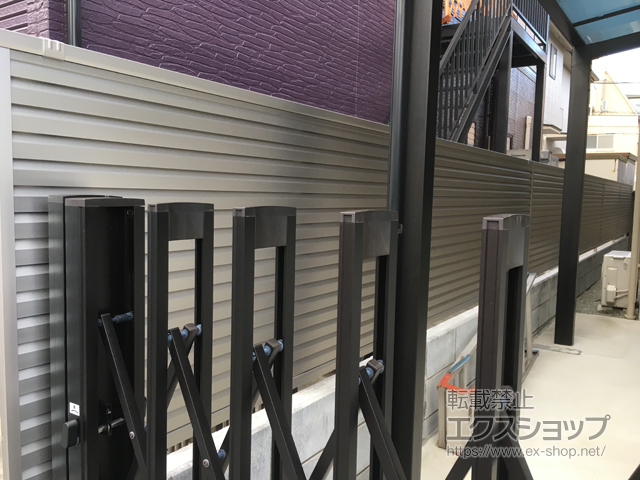 神奈川県川崎市ののフェンス・柵 ミエーネフェンス 目隠しルーバータイプ 自由柱施工 施工例