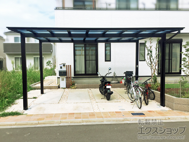 千葉県印西市ののカーポート ネスカF (フラットスタイル) ワイド 積雪〜20cm対応 施工例