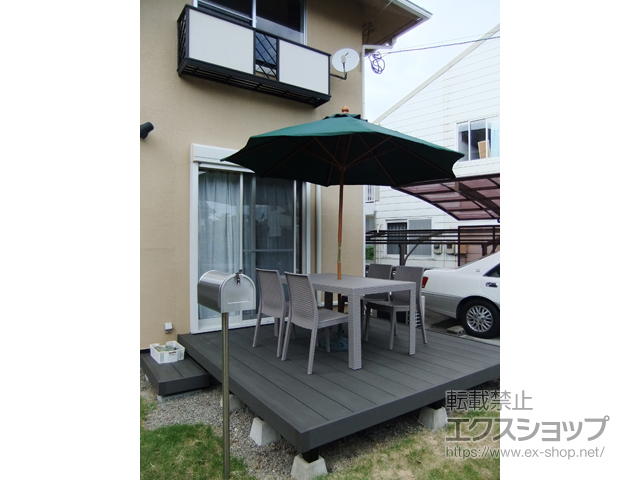 福岡県小郡市ののウッドデッキ リウッドデッキ 200 施工例