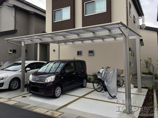 京都府亀岡市ののカーポート エフルージュ ツイン 積雪〜20cm対応 施工例