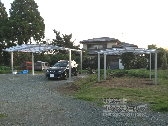 熊本県菊池市ののカーポート ネスカR (ラウンドスタイル) ワイド 積雪〜20cm対応 施工例