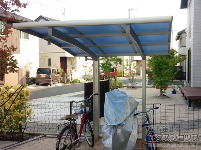 岡山県倉敷市ののサイクルポート・駐輪場 プレシオスポート ミニ 積雪〜20cm対応 施工例