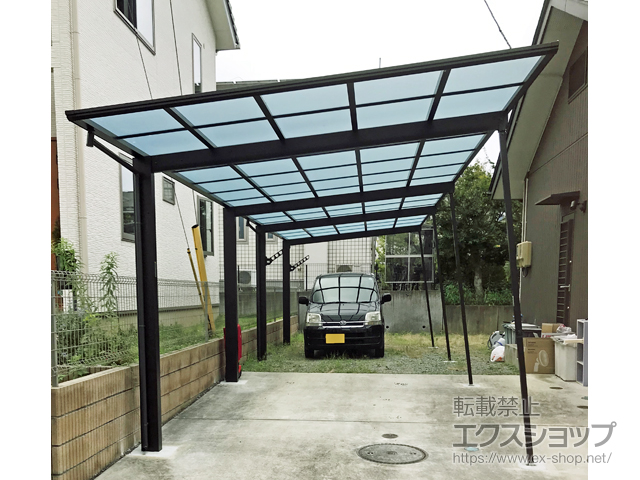 福島県福島市ののカーポート エフルージュグラン 縦連棟　積雪〜20cm対応 施工例