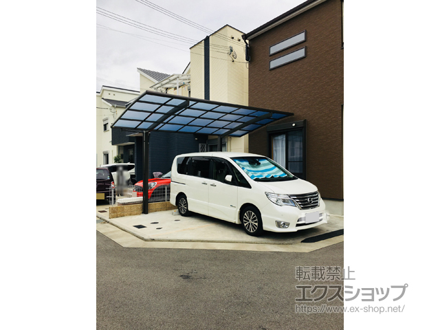 大阪府和泉市ののカーポート ネスカR (ラウンドスタイル) 積雪〜20cm対応 施工例