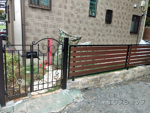 東京都世田谷区のの門扉 トラディシオン門扉1型 両開き親子　門柱使用 施工例