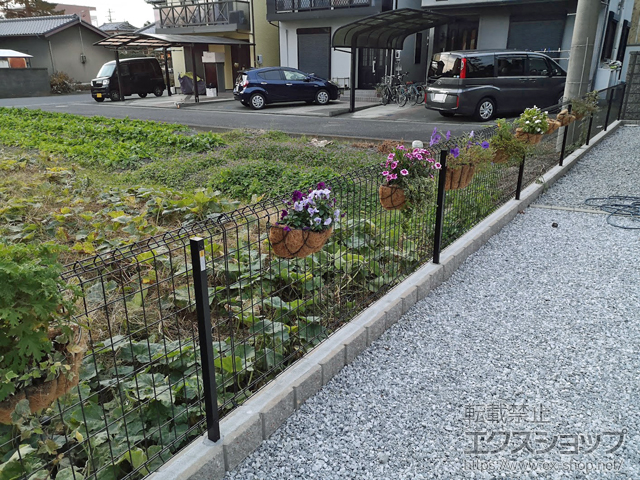 静岡県静岡市ののフェンス・柵 イーネットフェンス1F型〈水平地用〉 自由柱施工 施工例