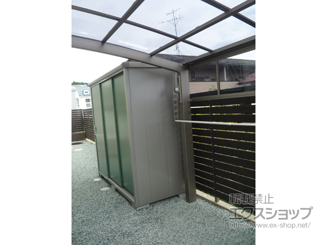 宮城県仙台市ののサイクルポート・駐輪場 ネスカRミニ (ラウンドスタイル) 積雪〜20cm対応＋ネスカRミニ 物干しセット 標準2本入 施工例