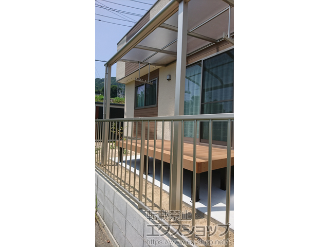 山口県周南市ののフェンス・柵 シンプレオフェンスT2型 縦格子16本 自由柱施工 施工例