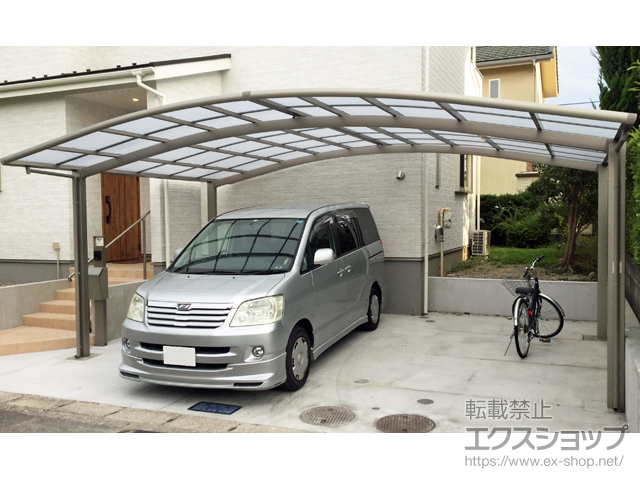 神奈川県横浜市ののカーポート ネスカR (ラウンドスタイル) ワイド 積雪〜20cm対応 施工例