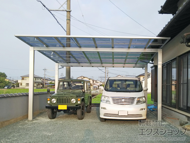 静岡県藤枝市ののカーポート エフルージュ ツイン 積雪〜20cm対応 施工例