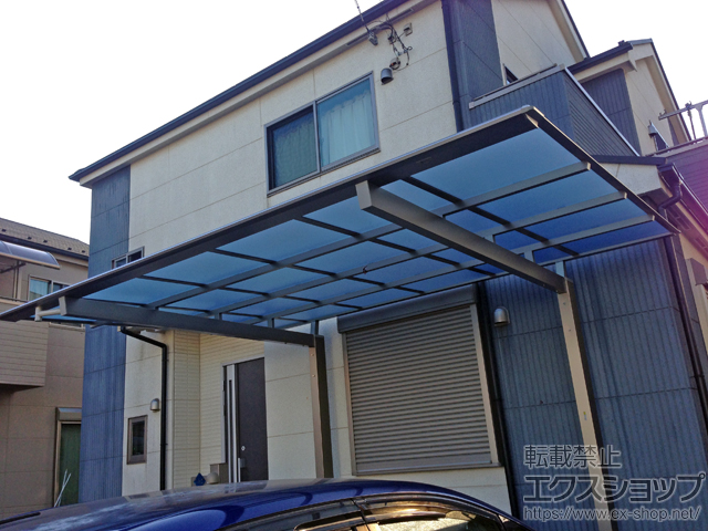 千葉県鎌ケ谷市ののカーポート ニューマイリッシュ 逆勾配 前下がり 積雪〜20cm対応 施工例