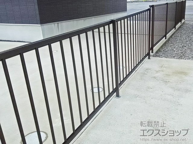 石川県野々市市ののフェンス・柵 ミエッタフェンス 防犯たて格子タイプ 自由柱施工 施工例