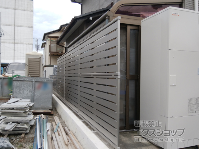 石川県金沢市ののフェンス・柵 シンプレオフェンスSY1型 横スリット 自由柱施工 施工例