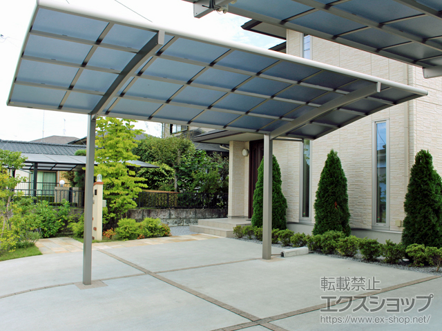 栃木県宇都宮市ののカーポート ネスカR (ラウンドスタイル) 積雪〜20cm対応 施工例