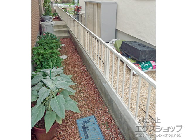 福岡県直方市ののフェンス・柵 ミエッタフェンス 防犯たて格子タイプ 自由柱施工 施工例