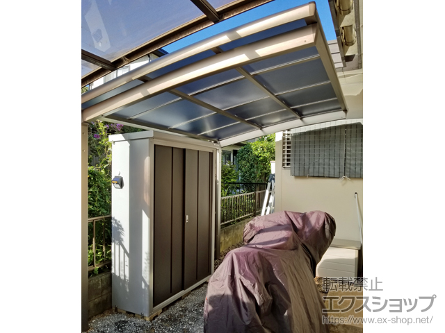 千葉県流山市のの物置・屋外倉庫、サイクルポート・駐輪場 ネスカRミニ (ラウンドスタイル) 積雪〜20cm対応 施工例