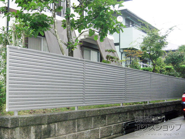宮城県仙台市ののフェンス・柵 ミエーネフェンス 目隠しルーバータイプ 自由柱施工 施工例