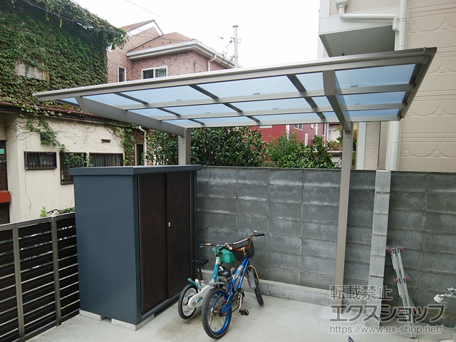 東京都三鷹市ののサイクルポート・駐輪場 ネスカFミニ (フラットスタイル) 積雪〜20cm対応 施工例