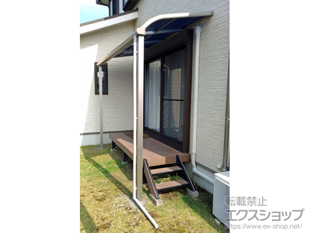鹿児島県姶良市ののテラス屋根 プレシオステラス R型 テラスタイプ 単体 積雪〜20cm対応 施工例