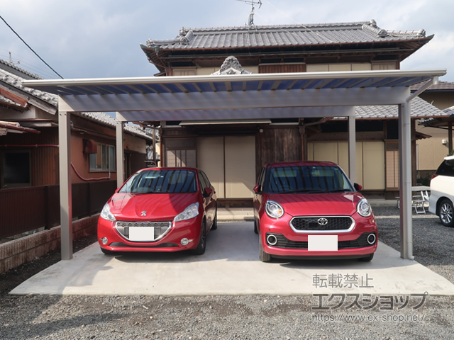 三重県鈴鹿市ののカーポート エフルージュ ツイン50 積雪〜50cm対応 施工例