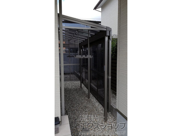 福井県鯖江市ののテラス屋根 スピーネ F型 3000 テラスタイプ 単体 積雪〜100cm対応 施工例