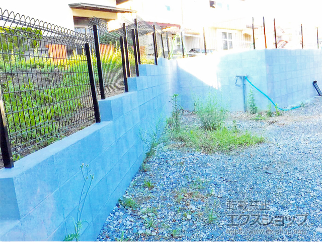 福岡県北九州市ののフェンス・柵 メッシュフェンス G10-R 自由柱 施工例