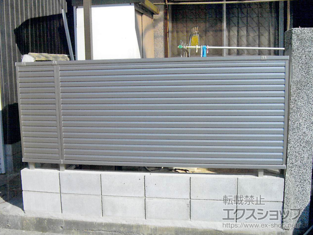 大阪府大阪市ののフェンス・柵 ミエーネフェンス 目隠しルーバー 自由柱施工 施工例