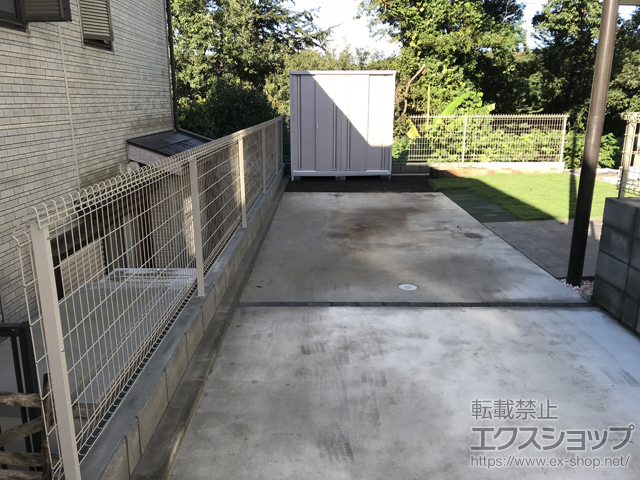 神奈川県座間市ののフェンス・柵 メッシュフェンスG10-R 自在柱 施工例