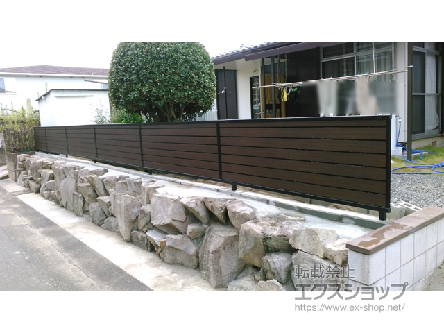 岡山県岡山市ののフェンス・柵 モクアルフェンス 目隠しタイプ 自由柱施工 施工例