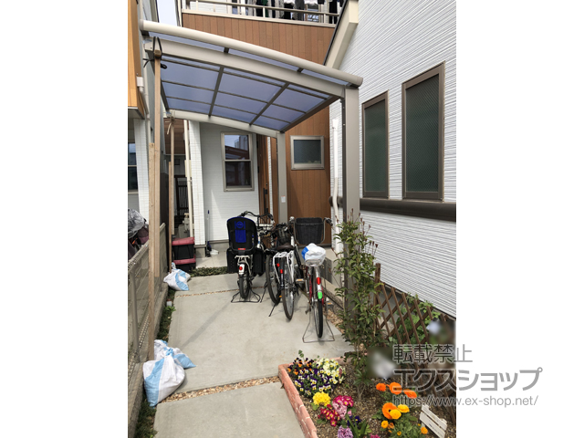 東京都小金井市ののサイクルポート・駐輪場 ネスカRミニ (ラウンドスタイル) 積雪〜20cm対応 施工例