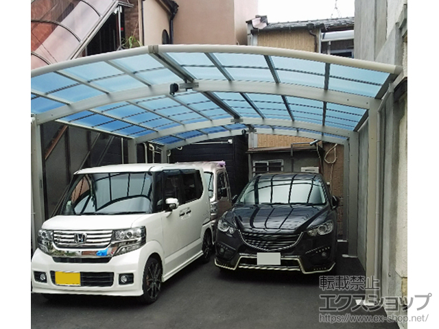大阪府寝屋川市ののカーポート レイナポートグラン M合掌　延長積雪〜20cm対応 施工例