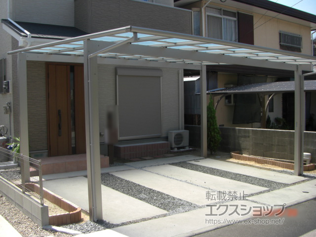 福岡県古賀市ののカーポート エフルージュ ツイン 積雪〜20cm対応 施工例