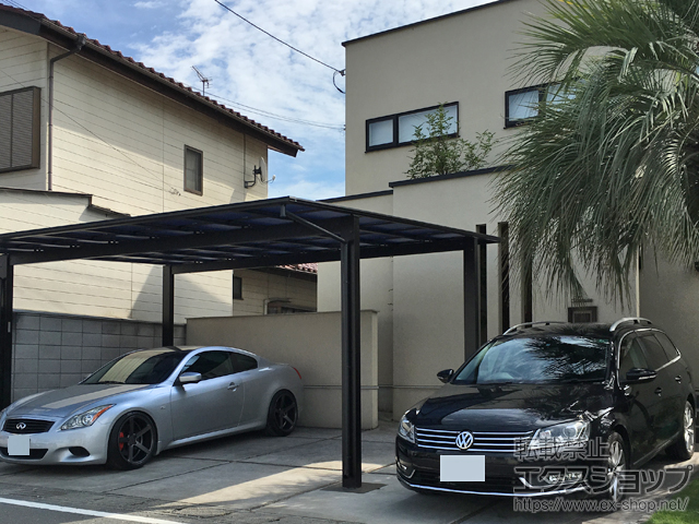 群馬県高崎市ののカーポート エフルージュ ツイン 積雪〜20cm対応 施工例