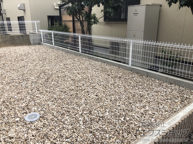 愛知県蒲郡市ののフェンス・柵 メッシュフェンスG10-R 自在柱 施工例